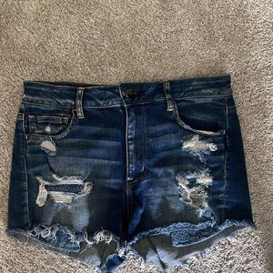 American Eagle Blue Distressed Jean Shorts